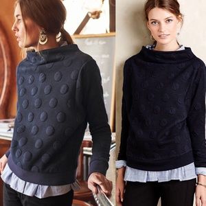 Anthropologie Dotted Funnelneck Pullover